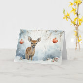 Whimsical Animals Christmas Kaart (Gele Bloem)