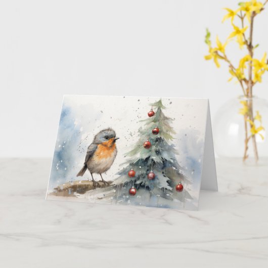 Whimsical Animals Christmas Kaart (Gele Bloem)