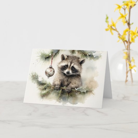 Whimsical Animals Christmas Kaart (Gele Bloem)