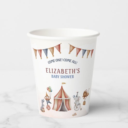 Whimsical Animals Circus Party Baby shower Papieren Bekers (Voorkant)