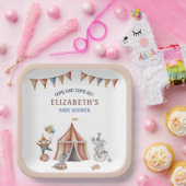 Whimsical Animals Circus Party Baby shower Papieren Bordje (Feest)