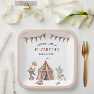 Whimsical Animals Circus Party Baby shower Papieren Bordje