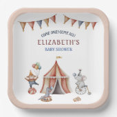 Whimsical Animals Circus Party Baby shower Papieren Bordje (Voorkant)