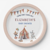 Whimsical Animals Circus Party Baby shower Papieren Bordje (Voorkant)