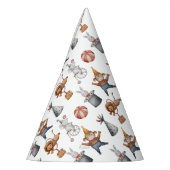 Whimsical Animals Circus Verjaardagsfeest Feesthoedjes (Links)