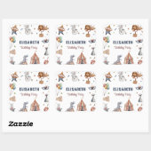 Whimsical Animals Circus Verjaardagsfeest Vierkante Sticker (Vel)