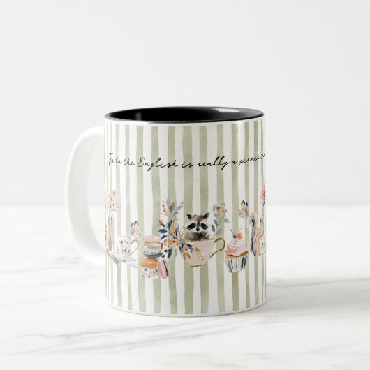 Whimsical Animals Drinking Time Tweekleurige Koffiemok (Voorkant links)