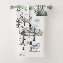 Whimsical Animals in the Woodland  Bad Handdoek