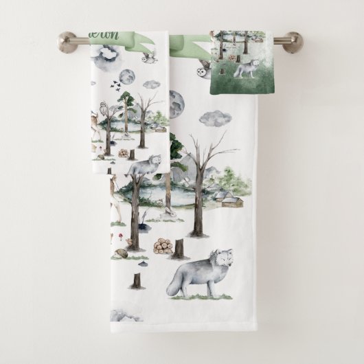 Whimsical Animals in the Woodland  Bad Handdoek (Insitu)