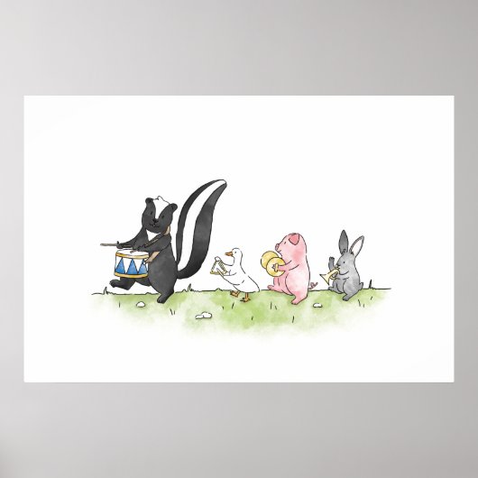 Whimsical Animals Marching Band Poster (Voorkant)
