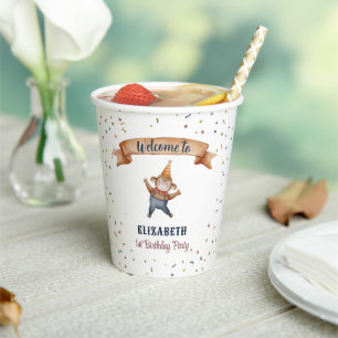 Whimsical Animals Monkey Kids Verjaardagsfeestje Papieren Bekers