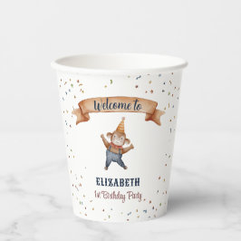 Whimsical Animals Monkey Kids Verjaardagsfeestje Papieren Bekers
