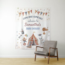 Whimsical AnimalsCircus Party Baby shower Achtergr