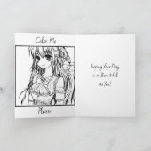 Whimsical anime meisje met ijs kegel verjaardag kaart (Binnen)