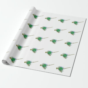 Whimsical Antiek Vist Reel Wrapping Paper Cadeaupapier