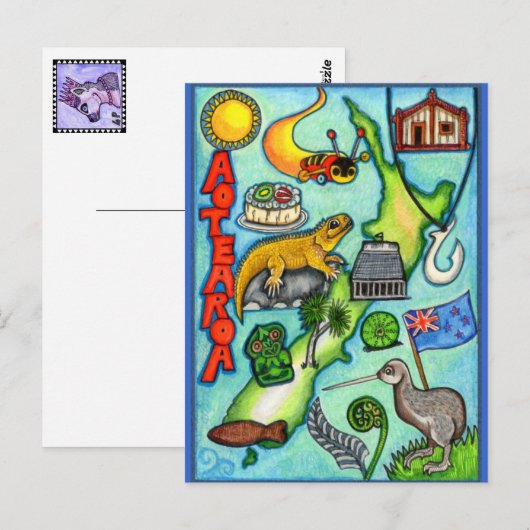 Whimsical Aotearoa Briefkaart (Voorkant / Achterkant)