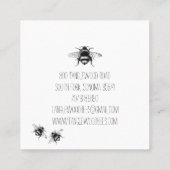 Whimsical Apiary Elegant Honey Bee Logo Imker Vierkante Visitekaartje (Achterkant)