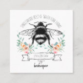 Whimsical Apiary Elegant Honey Bee Logo Imker Vierkante Visitekaartje (Voorkant)