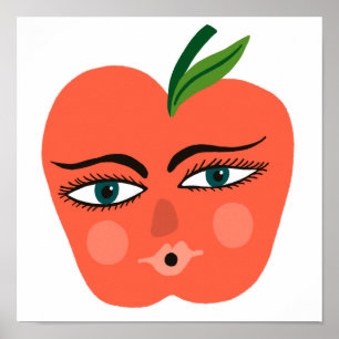 Whimsical Apple Art Poster