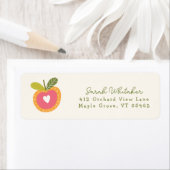 Whimsical Apple Autumn Green Schattige Modern Etiket (Insitu)
