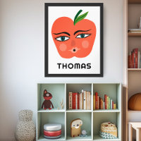 Whimsical Apple CUSTOM BABY NAAM Kunst