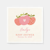 Whimsical Apple Theme Herfst Baby shower roze rood Servet (Voorkant)