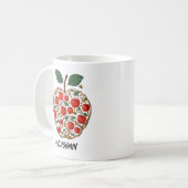 Whimsical Apple Tree illustratie met bijen en wijn Koffiemok (Voorkant links)