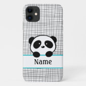 Whimsical Aqua Blue Gepersonaliseerde Panda Case-Mate iPhone Case (Achterkant)