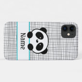 Whimsical Aqua Blue Gepersonaliseerde Panda Case-Mate iPhone Case (Achterkant (horizontaal))