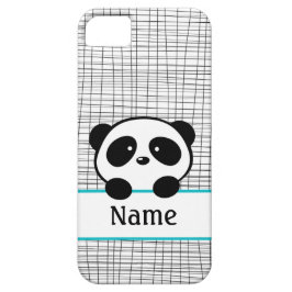 Whimsical Aqua Blue Gepersonaliseerde Panda iPhone 11 Hoesje