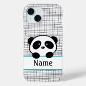 Whimsical Aqua Blue Gepersonaliseerde Panda Case-Mate iPhone Case (Achterkant)