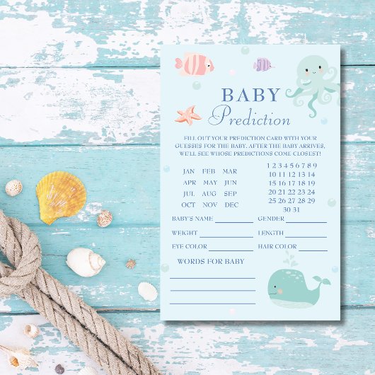 Whimsical Aqua Ocean Baby voorspellingen Flyer