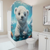 Whimsical Arctic Polar beer badkamer Douchegordijn (In situ)