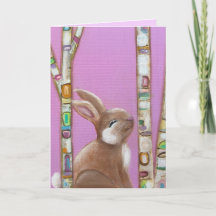 Whimsical Art Bunny 2 Kaart