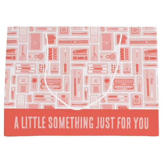 Whimsical Art levert koraalrood patroon creatief Groot Cadeauzakje (Voorkant)