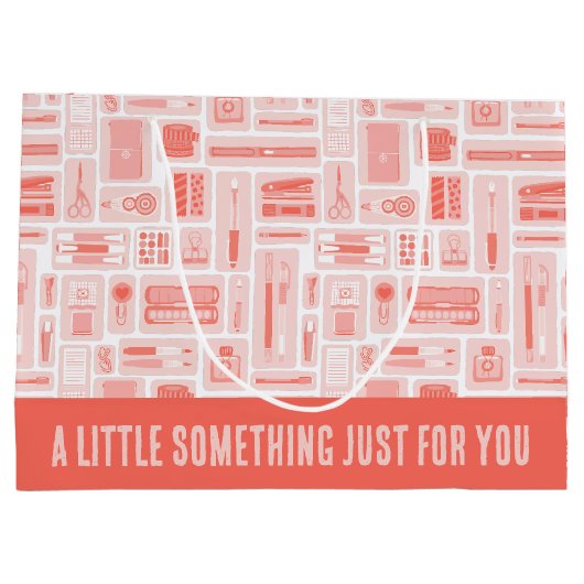 Whimsical Art levert koraalrood patroon creatief Groot Cadeauzakje (Achterkant)