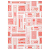 Whimsical Art levert koraalrood patroon monogram Klembord (Achterkant)