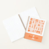 Whimsical Art levert Oranje patroonmonogram Notitieboek (Binnen)