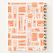 Whimsical Art levert Oranje patroonmonogram Notitieboek (Achterkant)