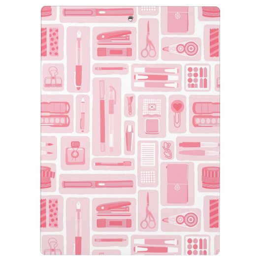 Whimsical Art levert roze patroon monogram Klembord (Achterkant)