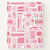 Whimsical Art levert roze patroon monogram Notitieboek (Achterkant)