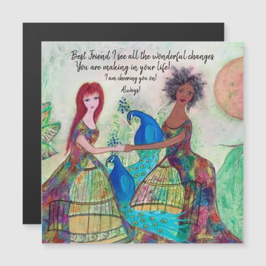 Whimsical Art Magnetic Kaart voor dames en heren (Voorkant / Achterkant)