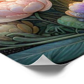 Whimsical Art Nouveau Bunny Floral Elegance Poster (Hoek)