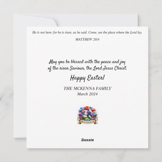 Whimsical Art Nouveau Fantasy Lop Bunny Pasen Feestdagenkaart (Achterkant)