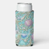 Whimsical Art Nouveau Monogram Seltzer Blikjeskoeler (Seltzer Voorkant)