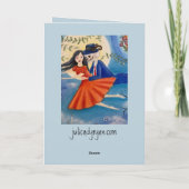 Whimsical Art Skelet en Vrouw Eeuwige Liefde Kaart (Achterkant)