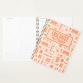 Whimsical Art Supplies Patroon Perzik Sinaasappel Planner (Display)