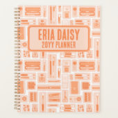 Whimsical Art Supplies Patroon Perzik Sinaasappel Planner (Voorkant)