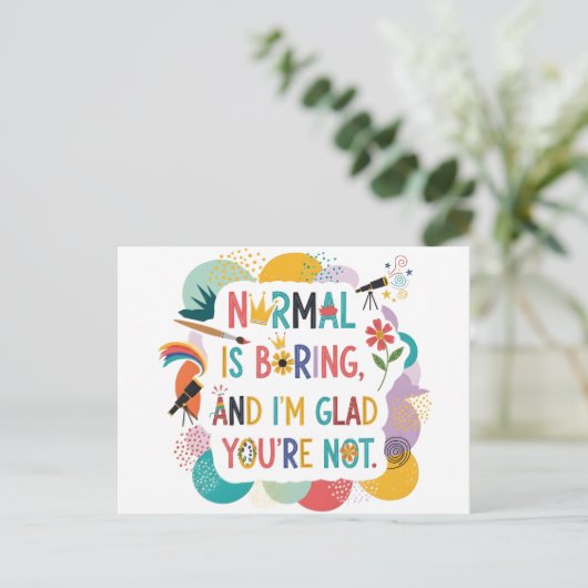 Whimsical Art Teacher Creative Quote Design Briefkaart (Staand voorkant)