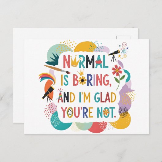 Whimsical Art Teacher Creative Quote Design Briefkaart (Voorkant / Achterkant)